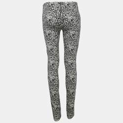 Zadig & Voltaire White/Black Leopard Jacquard Pharell Trousers M