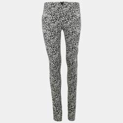 Zadig & Voltaire White/Black Leopard Jacquard Pharell Trousers M