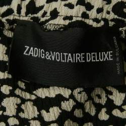 Zadig & Voltaire White/Black Leopard Jacquard Pharell Trousers M