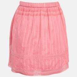 Zadig & Voltaire Pink Cotton Lace Trimmed Joxini Mini Skirt M