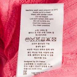 Pre Owned Zadig & Voltaire Pink Cotton Lace Trimmed Sleeveless Top L