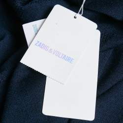 Zadig & Voltaire Navy Blue Star Patterned Knit Button Front Cardigan S