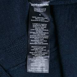 Zadig & Voltaire Navy Blue Star Patterned Knit Button Front Cardigan S