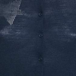 Zadig & Voltaire Navy Blue Star Patterned Knit Button Front Cardigan S