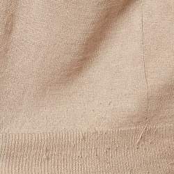 Pre Owned Zadig & Voltaire Beige Linen Knit Tie-Up Detail Card Top S