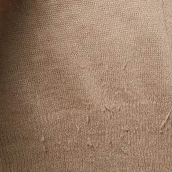 Pre Owned Zadig & Voltaire Beige Linen Knit Tie-Up Detail Card Top S