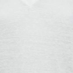 Zadig & Voltaire White Linen Knit V-Neck Wassa Top S