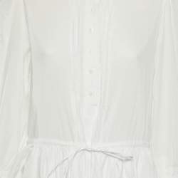 مملوكة مسبقًا Zadig & Voltaire White Cotton Embroidered Mini Dress M