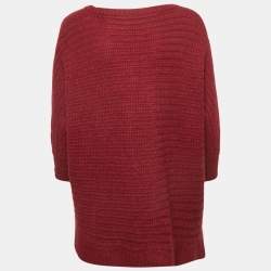 Zadig & Voltaire Deluxe Burgundy Cashmere Knit Athina Sweater One Size