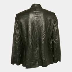 Zadig & Voltaire Black Crinkled Leather Verys Cuir Jacket M
