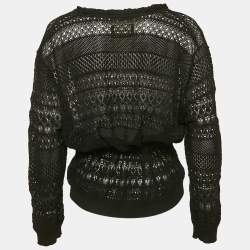 Zadig & Voltaire Black Patterned Knit Maddie Cardigan S