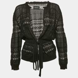 Zadig & Voltaire Black Patterned Knit Maddie Cardigan S