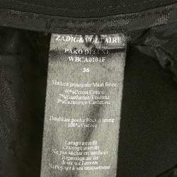 Pre Owned Zadig & Voltaire Deluxe Black Cotton Studded Pako Trousers S