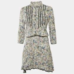 Zadig & Voltaire Multicolor Floral Printed Chiffon Mini Dress S