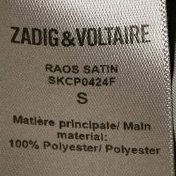 Pre Owned Zadig & Voltaire Grey Satin Belted Raos Maxi Dress S