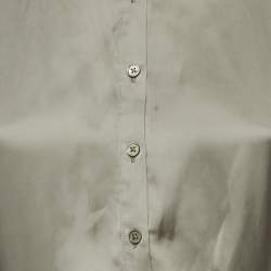 Pre Owned Zadig & Voltaire Grey Satin Belted Raos Maxi Dress S