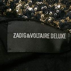 Zadig & Voltaire Black/Metallic Sequin Deluxe Rousse Mini Dress M