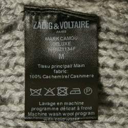 Zadig & Voltaire Deluxe Grey Open Knit Mark Camou Sweater M