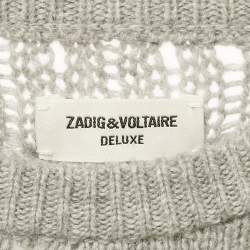 Zadig & Voltaire Deluxe Grey Open Knit Mark Camou Sweater M