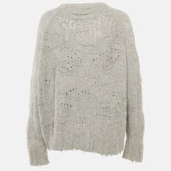 Zadig & Voltaire Deluxe Grey Open Knit Mark Camou Sweater M