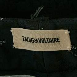 Pre Owned Zadig & Voltaire Navy Blue Tattoo Posh Jacquard Trousers M