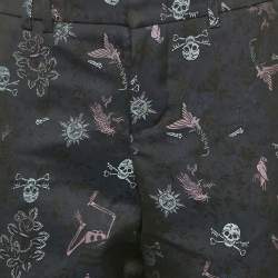 Pre Owned Zadig & Voltaire Navy Blue Tattoo Posh Jacquard Trousers M