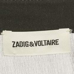 Pre Owned فسْتان زادك آند فولتير كريب أسود بطبقات ماكسي كبير