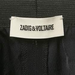 Pre Owned Zadig & Voltaire Black Crepe Paule Band Trousers M