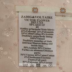 Pre Owned بليزر زاديج آند فولتير ديلوكس أبيض مطرز فيكتور فلاور كريب ميديوم