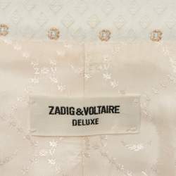 Pre Owned بليزر زاديج آند فولتير ديلوكس أبيض مطرز فيكتور فلاور كريب ميديوم