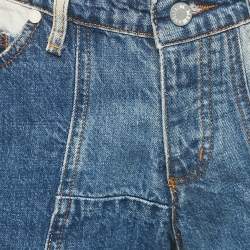 Pre Owned Zadig & Voltaire Deluxe Blue Patchwork Denim Boy Shorts M Waist 31"