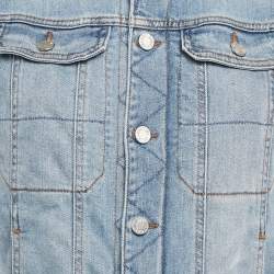 Pre Owned Zadig & Voltaire Blue Embroidered Denim Sleeveless Kio Brode Jacket L