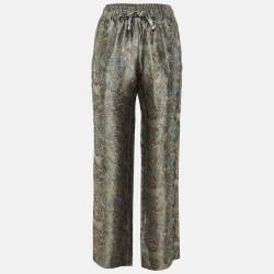 Pre Owned Zadig & Voltaire Defile Grey British Flowers Jacquard Pomy Pants M