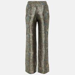 Pre Owned Zadig & Voltaire Defile Grey British Flowers Jacquard Pomy Pants M