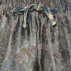 Pre Owned Zadig & Voltaire Defile Grey British Flowers Jacquard Pomy Pants M