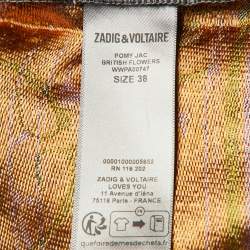 Pre Owned Zadig & Voltaire Defile Grey British Flowers Jacquard Pomy Pants M