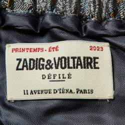 Pre Owned Zadig & Voltaire Defile Grey British Flowers Jacquard Pomy Pants M