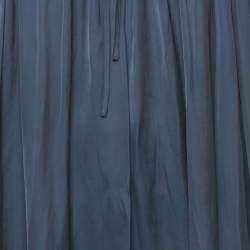 Pre Owned Zadig & Voltaire Navy Blue Satin Gathered Sleeveless Maxi Dress S 