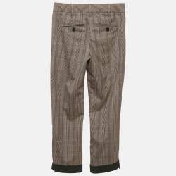Pre Owned Zadig & Voltaire Brown Prince of Wales Print Wool Trousers S