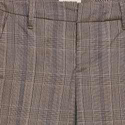 Pre Owned Zadig & Voltaire Brown Prince of Wales Print Wool Trousers S