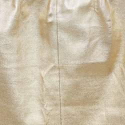 Pre Owned Zadig & Voltaire Gold Leather Pencil Skirt S