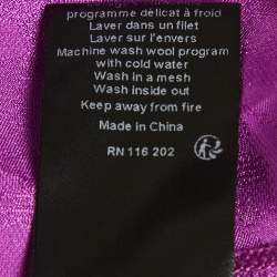 Pre Owned Zadig & Voltaire Purple Silk Jacquard Belted Cathy Leo Camisole XS