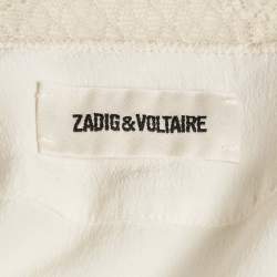 Pre Owned Zadig & Voltaire White Silk Lace Trimmed Camisole S