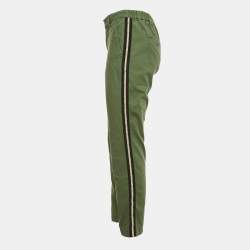 Pre Owned Zadig & Voltaire Olive Green Cotton Side Band Trousers S