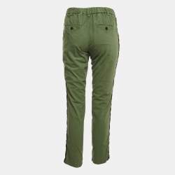 Pre Owned Zadig & Voltaire Olive Green Cotton Side Band Trousers S