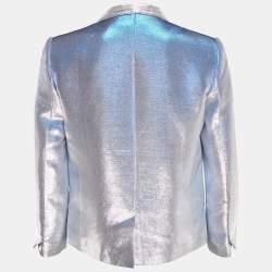 Pre Owned Zadig & Voltaire Silver Lurex Open Front Vollys Jacket S