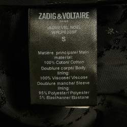 Pre Owned Zadig & Voltaire Purple Embroidered Velvet Vadim Blazer S