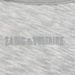 Pre Owned Zadig & Voltaire Green Strawberry Print Cotton Blend Distressed T-Shirt S