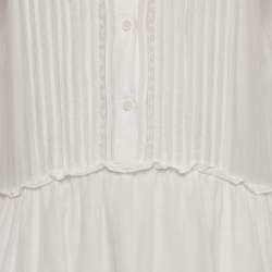 Pre Owned Zadig & Voltaire White Cotton Blend Lace Detail Maxi Dress M