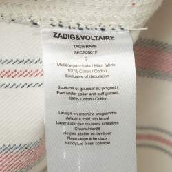 Pre Owned Zadig & Voltaire White Striped Cotton Tach Raye Jacket S 